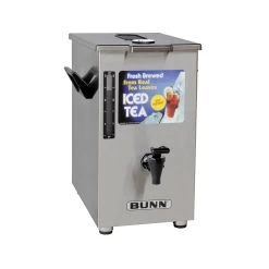 Coffee Shop 42 BUNN® BUNN TD4 Square Iced Tea Dispenser W/ Brew-Thru Lid & Sweet, Unsweet Handle