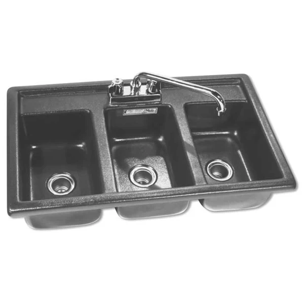 Mid-Size Three Compartment Espresso Cart Sink (Special Order Item) 1 Mid-Size Three Compartment Espresso Cart Sink (Special Order Item)