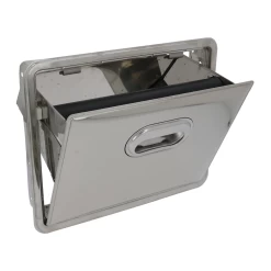 Stainless Steel Fold-down Knock Box Drawer With No Bottom (Special Order Item)