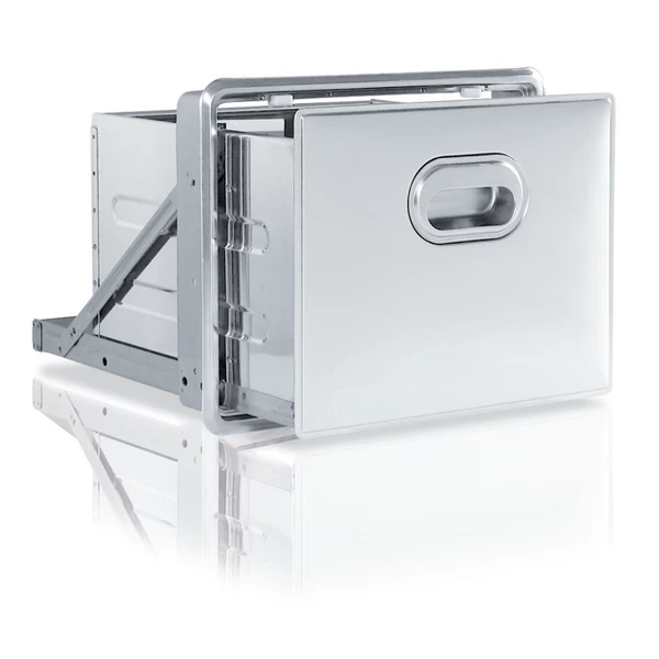 Sliding Stainless Steel Receptacle Drawer For Bottomless Knock Box (Special Order Item) 1 Sliding Stainless Steel Receptacle Drawer For Bottomless Knock Box (Special Order Item)