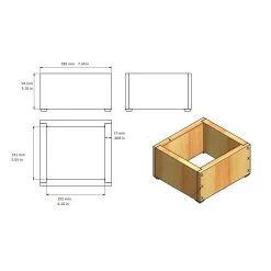 Maplewood Knockbox Holder (6" X 5.5" X 4") -Coffee Shop EPBB5002116 2