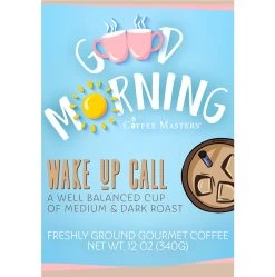 Good Morning-Wake Up Call 12oz Ground 4/cs -Coffee Shop GOMOCG12GLABEL 84460.1671214961