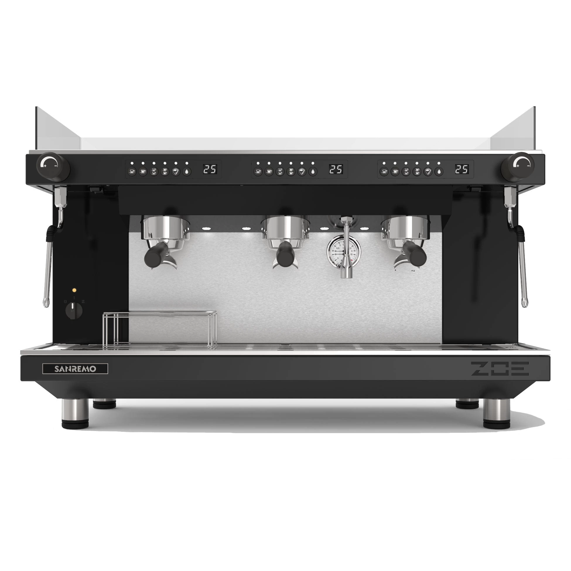 Sanremo Zoe Competition Tall 3 Group Volumetric Espresso Machine - Black 1 Sanremo Zoe Competition Tall 3 Group Volumetric Espresso Machine - Black
